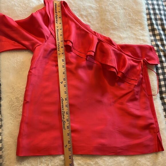 New! J. Crew One Shoulder Silk Shantung Top Pink Size 8 NWT - Picture 14 of 15